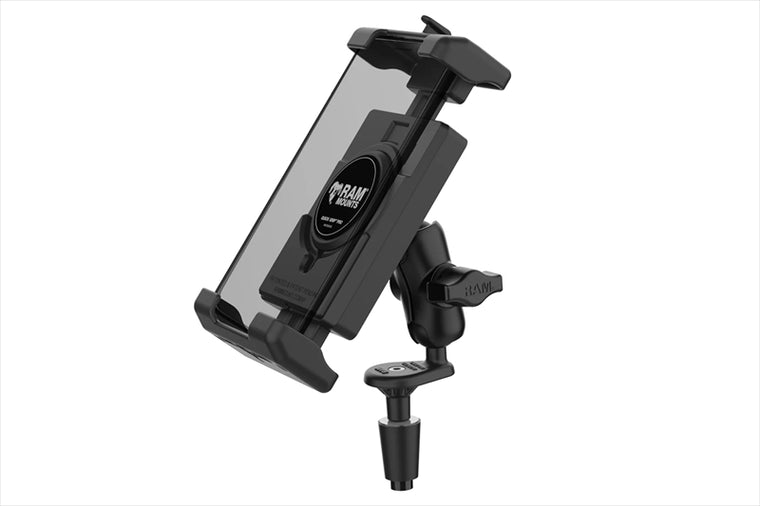RAM MOUNTS(ラムマウント) | クイックグリッププロ クレイドルホルダー L ＆フォークステムベースセット ショートアーム 内径φ12-38mm対応 1インチボール | RAM-B-176-A-PD7U