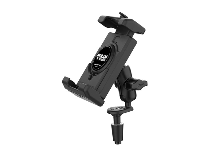 RAM MOUNTS(ラムマウント) | クイックグリッププロ クレイドルホルダー L ＆フォークステムベースセット ショートアーム 内径φ12-38mm対応 1インチボール | RAM-B-176-A-PD7U