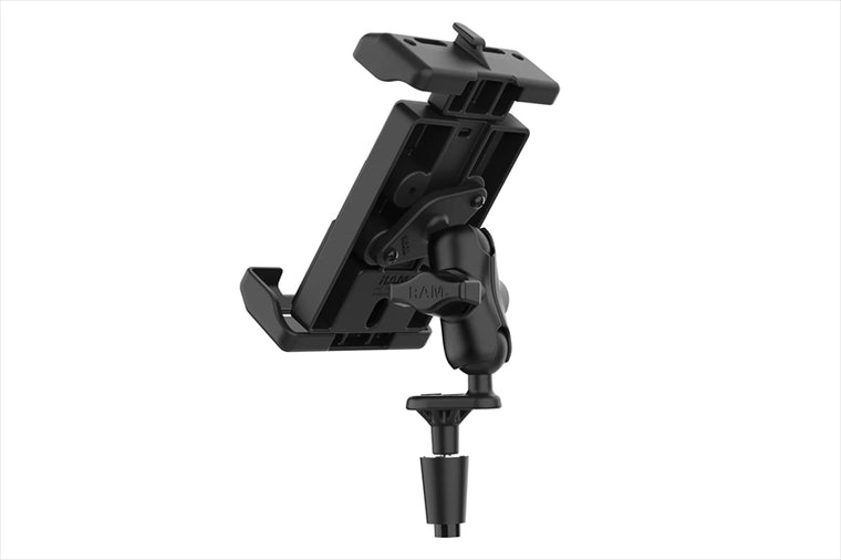 RAM MOUNTS(ラムマウント) | クイックグリッププロ クレイドルホルダー L ＆フォークステムベースセット ショートアーム 内径φ12-38mm対応 1インチボール | RAM-B-176-A-PD7U