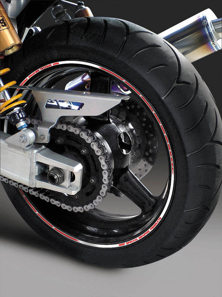 エムディーエフ｜ストロボ リムストライプ ストロボレッド 二輪 14＆15インチ｜RIM-6M-STRD-14&15