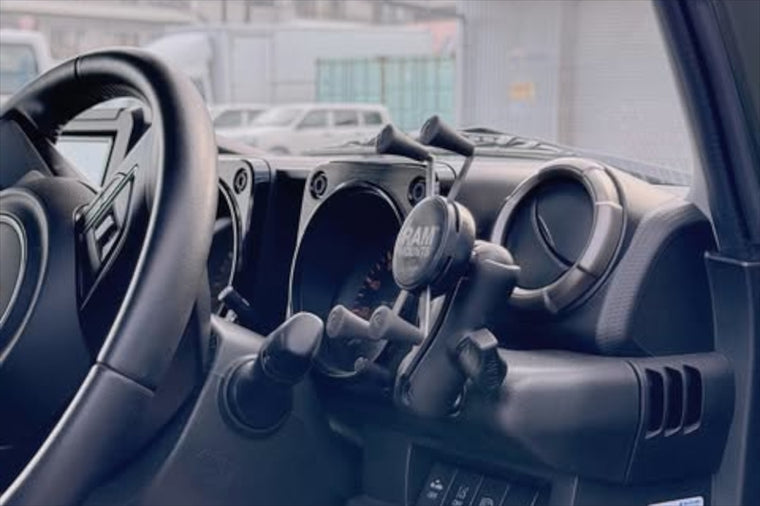 RAM MOUNTS(ラムマウント)ジムニー専用スマートフォンホルダー Xグリップ S ＆M8ボルトベースセット 標準アーム 1インチボールRAM-PL20
