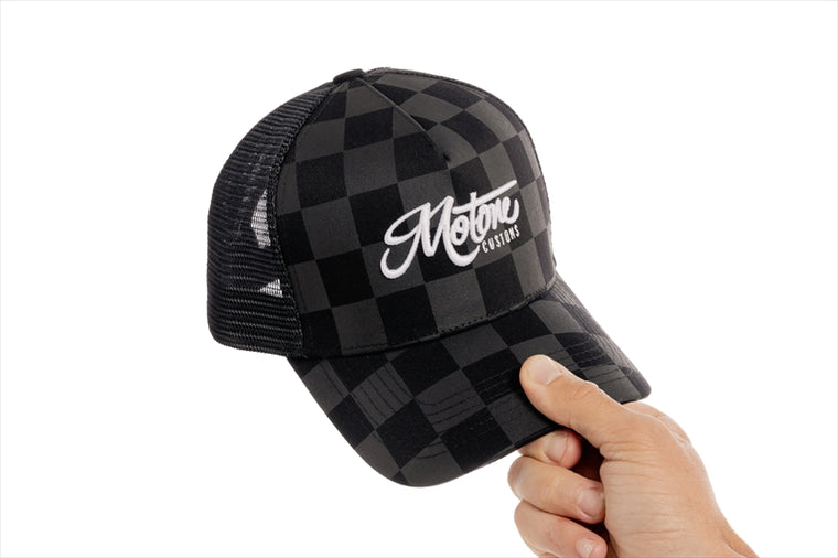 MOTONE CUSTOMS(モートーン)キャップ BIG CHECK ブラック/グレーチェックSMK003-R
