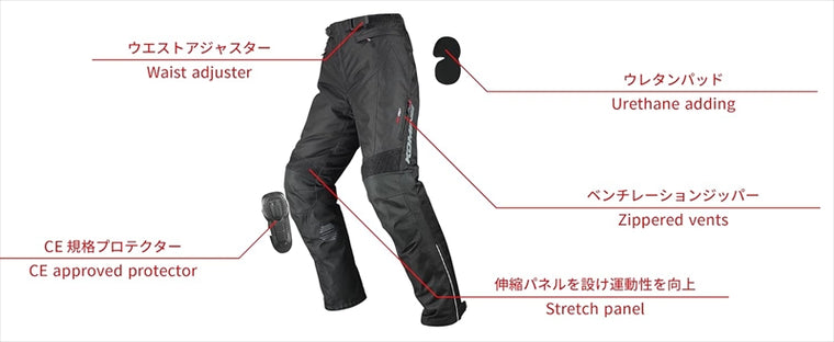 KOMINE｜PK-918 プロテトウインターパンツ ジュピター BLK ＃XL｜07-918
