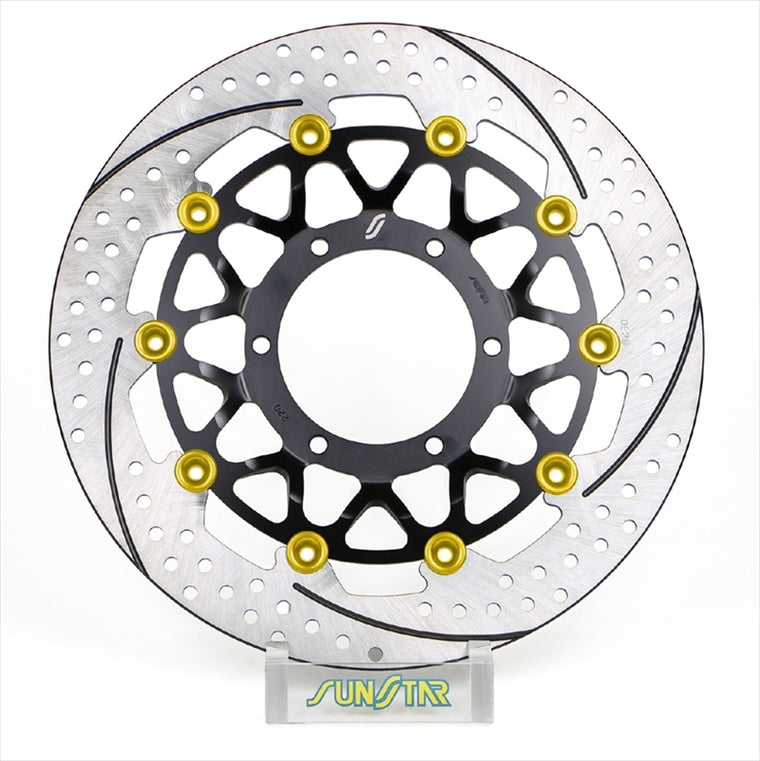SUNSTAR BRAKE(サンスター ブレーキ)｜プレミアムR 右 ホール＆スリット/セミフローティング/4.5mm厚｜ET220WR-GD