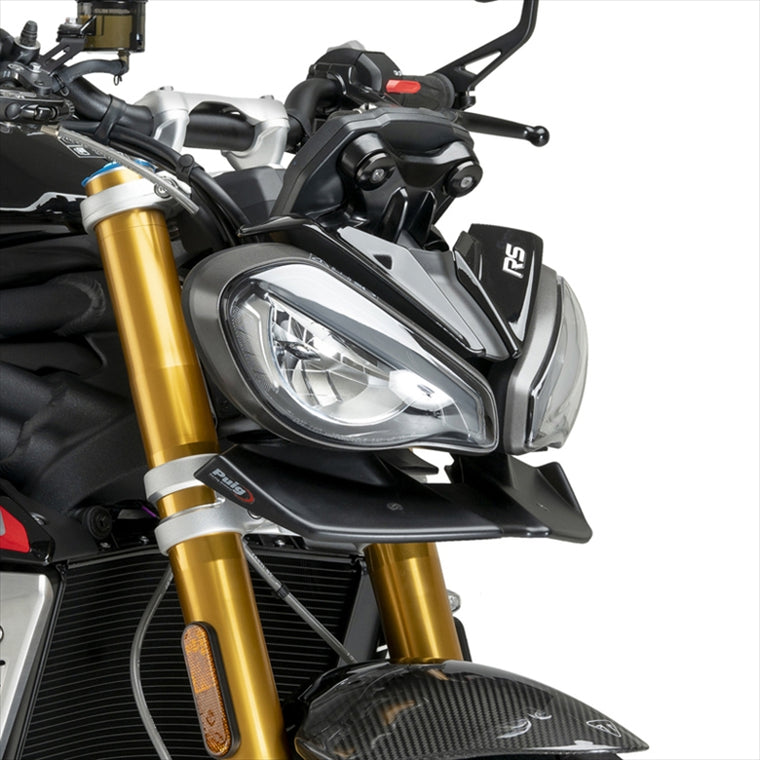 プーチ｜フロントダウンフォースネイキッドスポイラー カーボンルック SPEED TRIPLE 1200 RS 21-/STREET TRIPLE 765 R 23-/765 RS 23-｜21594C