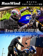 ランウィンド｜曇り止めシート ワイドサイズ Arai VAS-V MVシールド対応 （調光）｜4573291606894