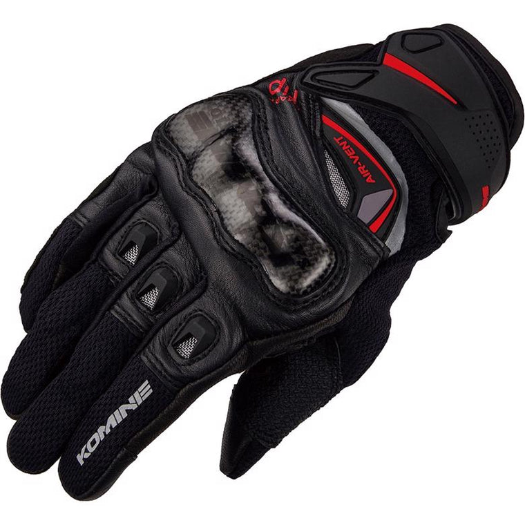 【KOMINE】コミネ GK-224 カーボンPレザーMグローブ MGLV BLK M【カタログ品番：P097-4897】【メーカー品番：06-224】