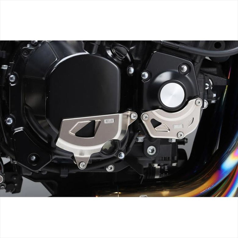 アエラ｜エンジンカバーガードセット3点・無電解ニッケルめっき Kawasaki Z900RS/CAFE｜AE-68901-Ni