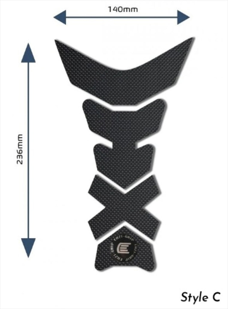 アールアンドジー｜Eazi-Grip Tank Grips:PRO:BLACK COLOR Design C (Centre Tank Pads)｜RG-PROCENTREPADCBL