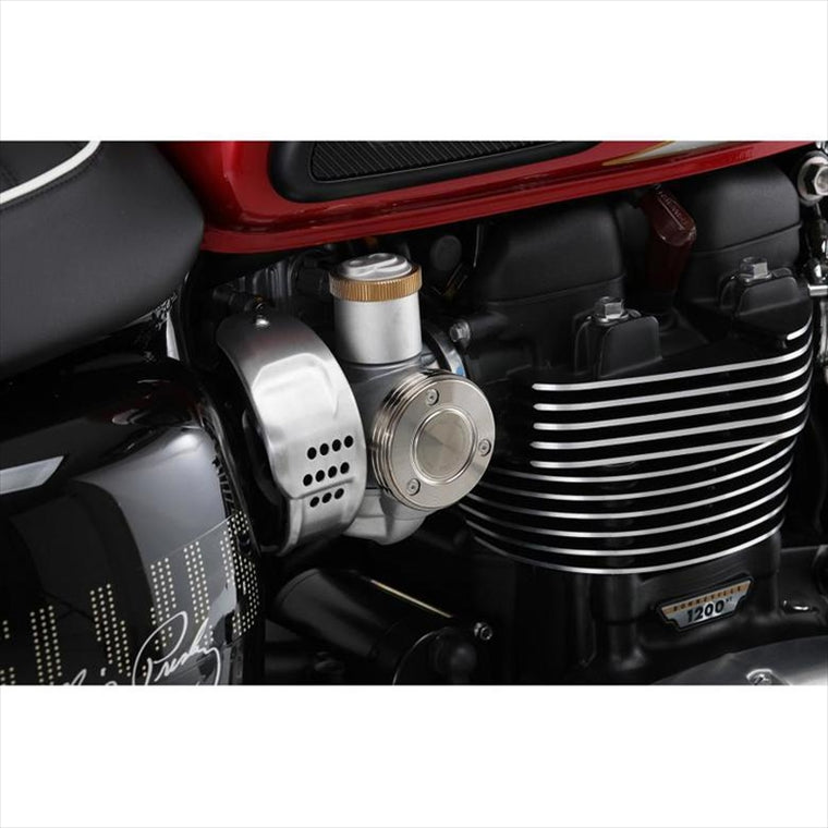 アエラ｜スロットルボディ/インジェクション カバー 無電解ニッケルめっき Triumph Bonneville T120｜AE-70018-Ni