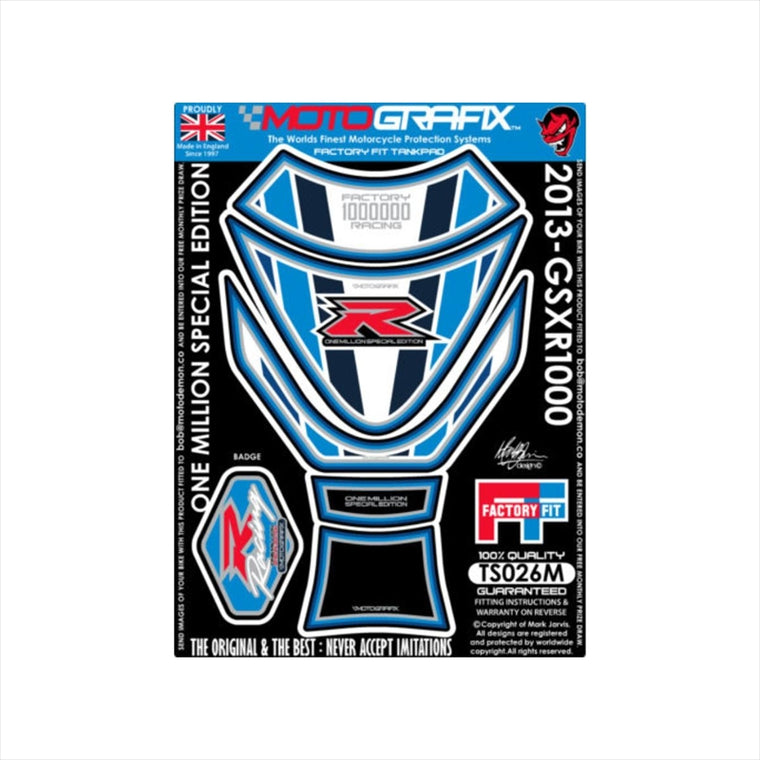モトグラフィックス｜タンクパッド BLU/WHT ｜MT-TS026M