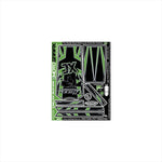 モトグラフィックス｜タンクパッド BLK/GRN ｜MT-TT019XCA