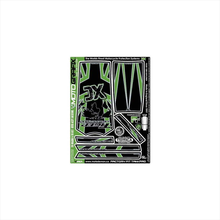 モトグラフィックス｜タンクパッド BLK/GRN ｜MT-TT019XCA