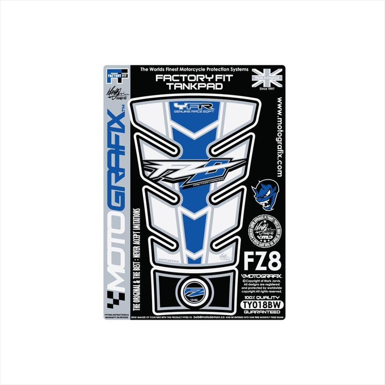 モトグラフィックス｜タンクパッド BLU/WHT ｜MT-TY018BW