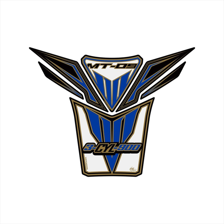 モトグラフィックス｜タンクパッド WHT/BLU/GLD ｜MT-TY022WBA