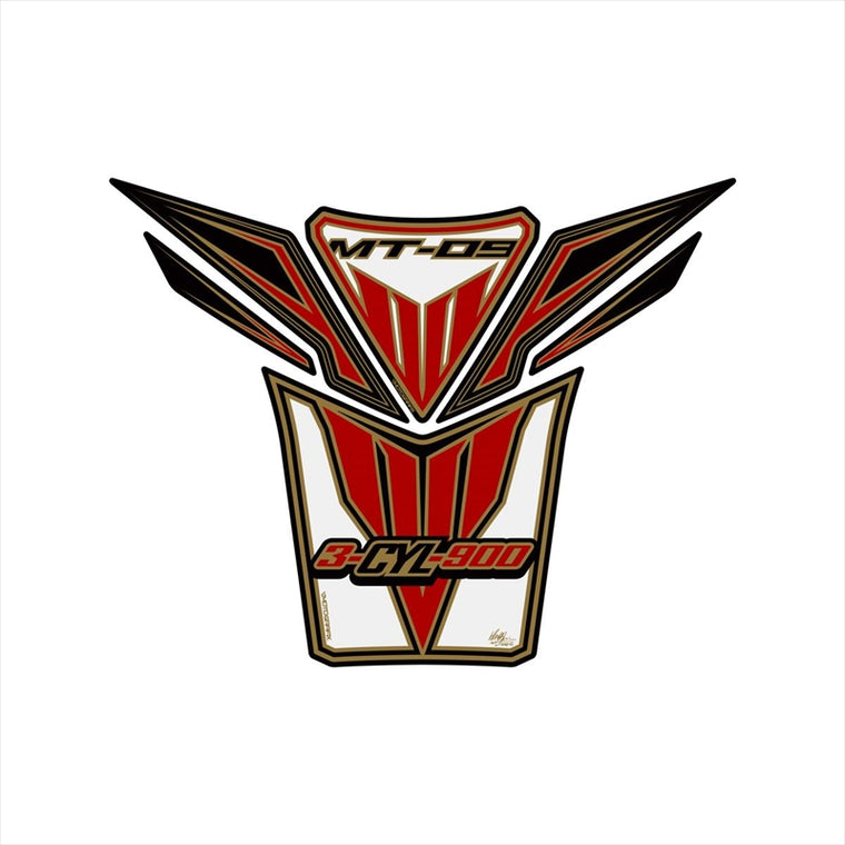 モトグラフィックス｜タンクパッド WHT/RED/GLD ｜MT-TY022WRA