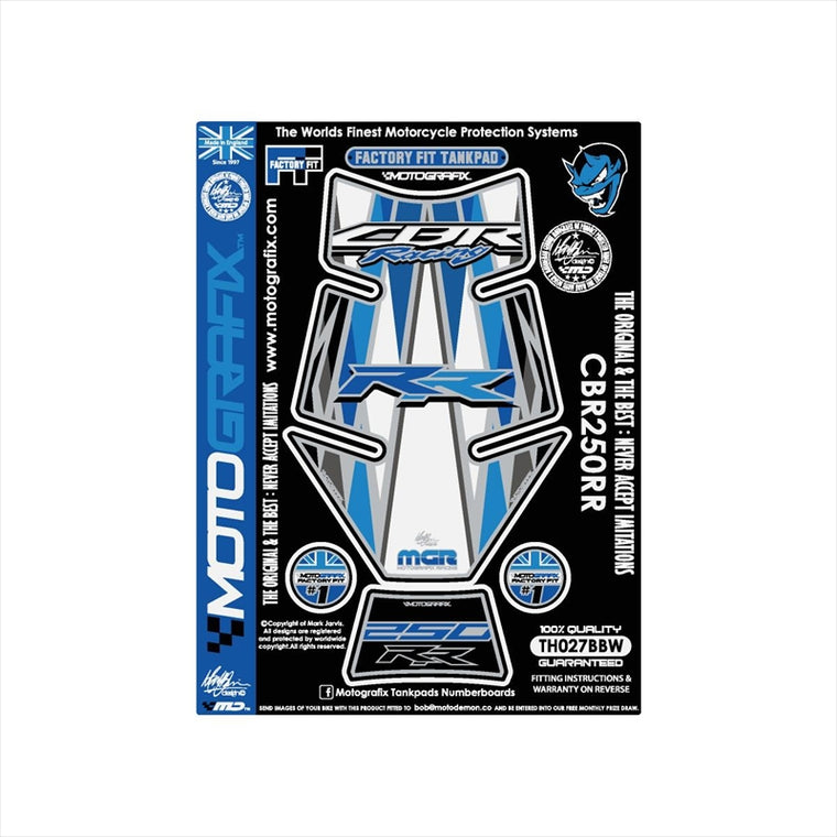モトグラフィックス｜タンクパッド BLU/BLU/WHT ｜MT-TH027BBW