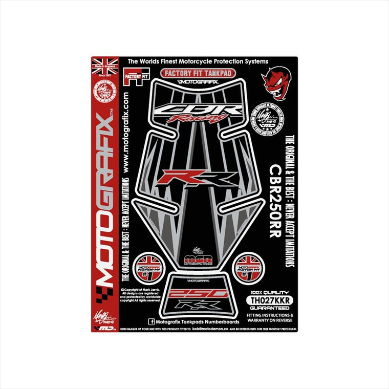 モトグラフィックス｜タンクパッド BLK/BLK/RED ｜MT-TH027KKR