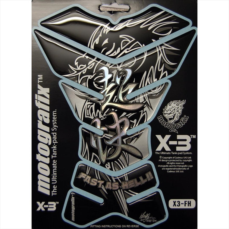 モトグラフィックス｜タンクパッド BLK/GRY、CHR/SLV ｜MT-X3-FH