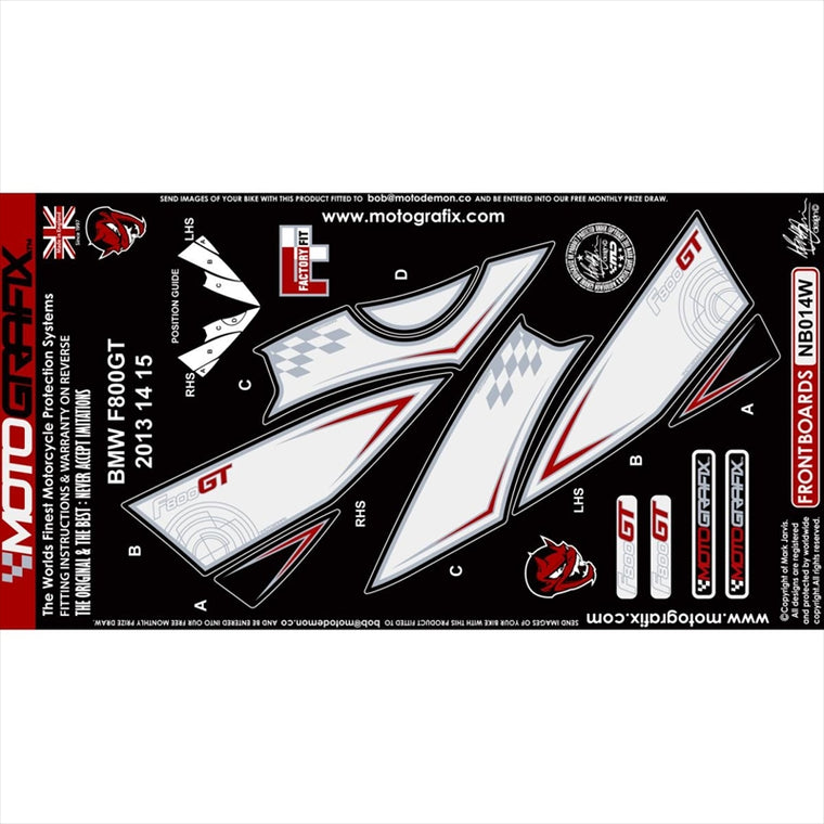 モトグラフィックス｜ボディパッド FRONT WHT｜MT-NB014W