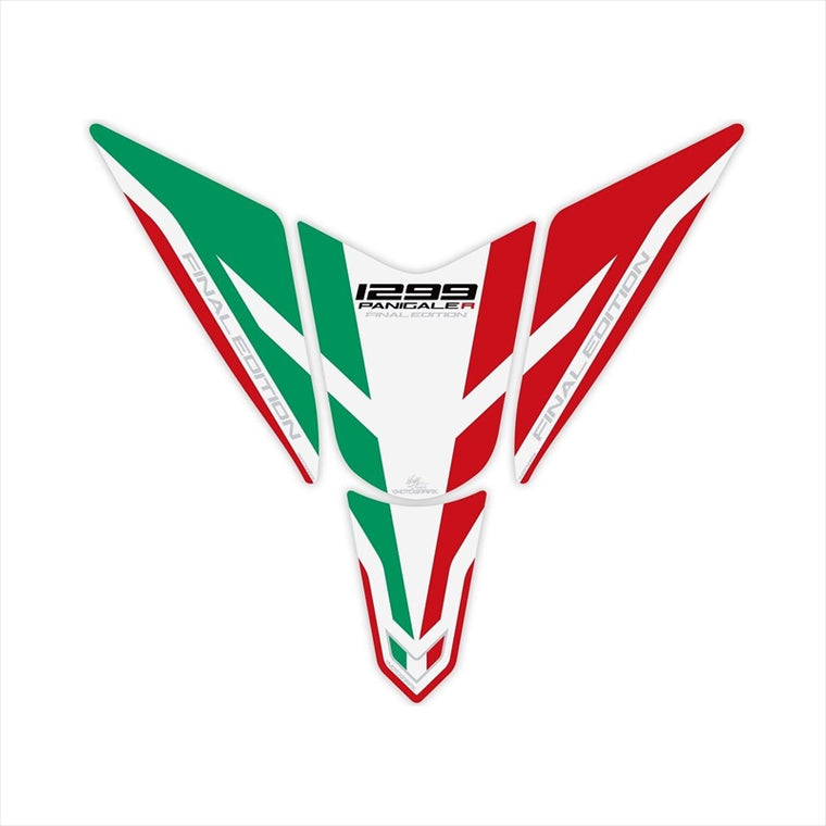 モトグラフィックス｜タンクパッド WHT/RED/GRN ｜MT-TD025FE