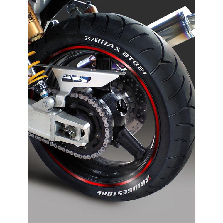エムディーエフ｜ミラー リムストライプ ミラーレッド 文字なし｜RIM-6M-MR-16&17N