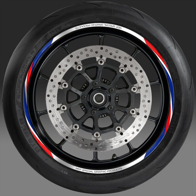 MDF(エムディーエフ) スパイラルリムストライプ10M トリコロールタイプ