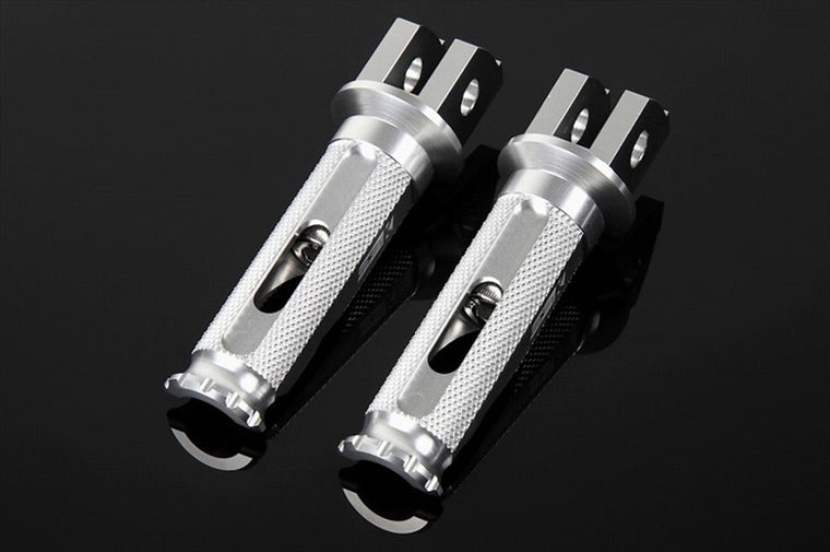 【エスエスケイ スピードラ】アルミ削タンデムステップ レーシング パッセンジャー用/取付部カラー:シルバー/ステップバーカラー:シルバー AFPR103SR