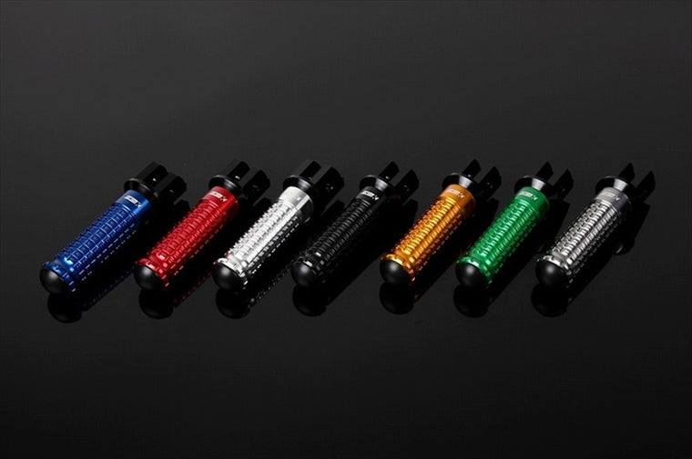 【エスエスケイ スピードラ】アルミ削タンデムステップ スタンダード  パッセンジャー用/取付部カラー:ブラック/ステップバーカラー:レッド AFPS212RD