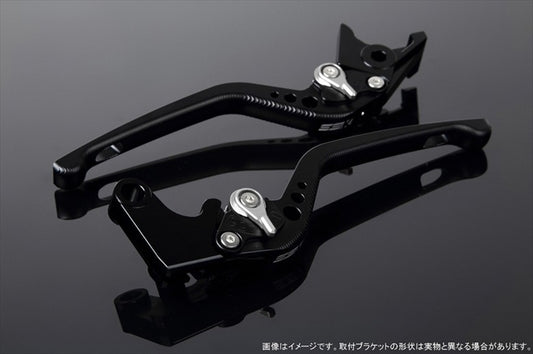 SPEEDRA(エスエスケイ スピードラ)｜アジャストレバー 3D ロング Mブラック/Mシルバー GSX250R Vストローム250 RGV250γ VJ23A｜LVEM048BK-SR