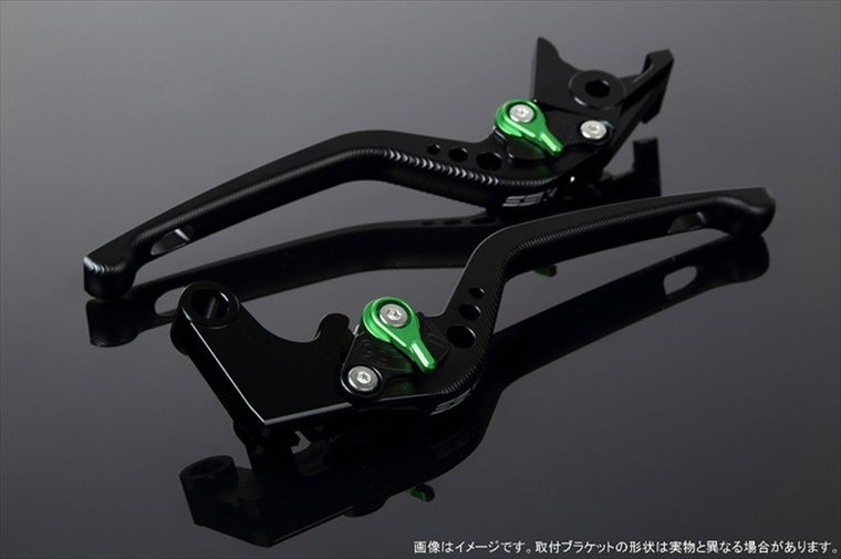 SPEEDRA(エスエスケイ スピードラ)｜アジャストレバー 3D ロング Mブラック/Mグリーン GSX250R Vストローム250 RGV250γ VJ23A｜LVEM048BK-GN