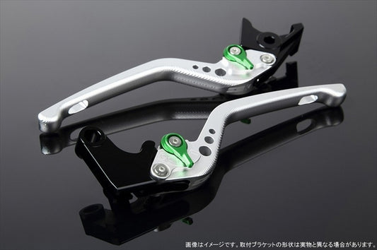 SPEEDRA(エスエスケイ スピードラ)｜アジャストレバー 3D ロング Mシルバー/Mグリーン GSX250R Vストローム250 RGV250γ VJ23A｜LVEM048SR-GN