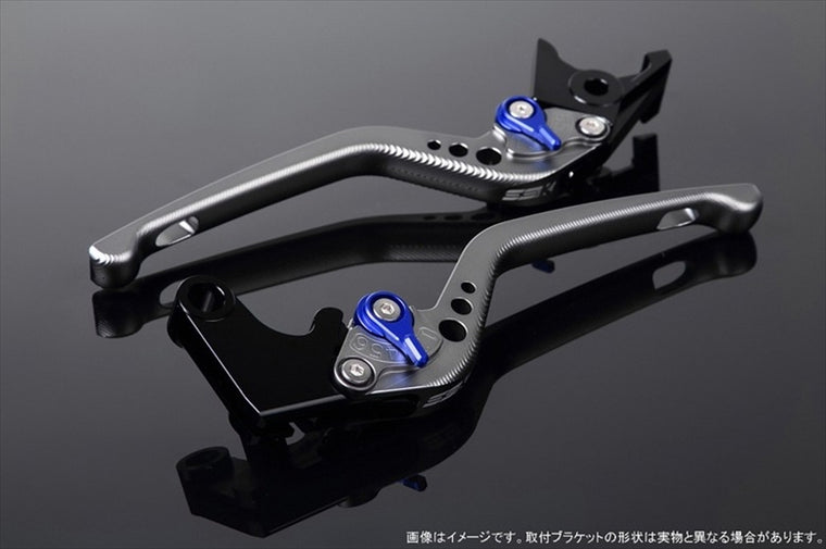 SPEEDRA(エスエスケイ スピードラ)｜アジャストレバー 3D ロング Mチタン/Mブルー GSX250R Vストローム250 RGV250γ VJ23A｜LVEM048TM-BE