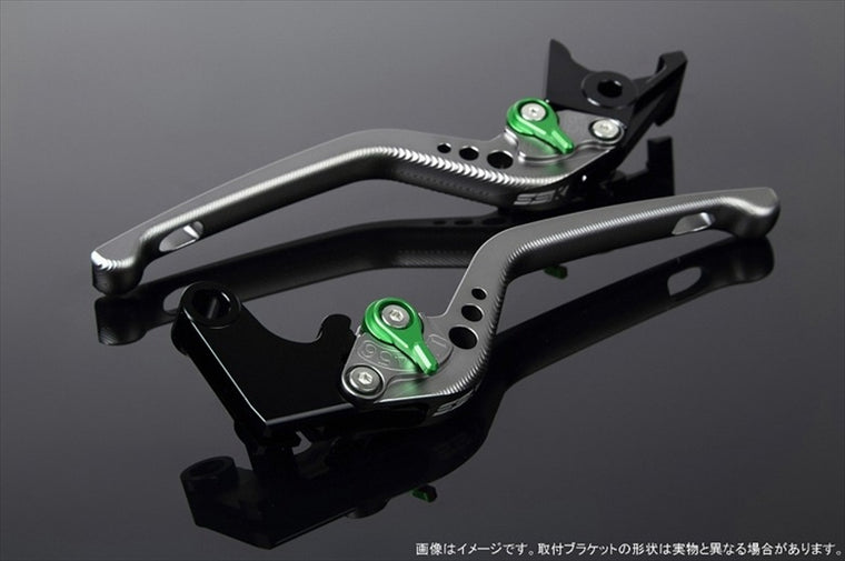 SPEEDRA(エスエスケイ スピードラ)｜アジャストレバー 3D ロング Mチタン/Mグリーン GSX250R Vストローム250 RGV250γ VJ23A｜LVEM048TM-GN