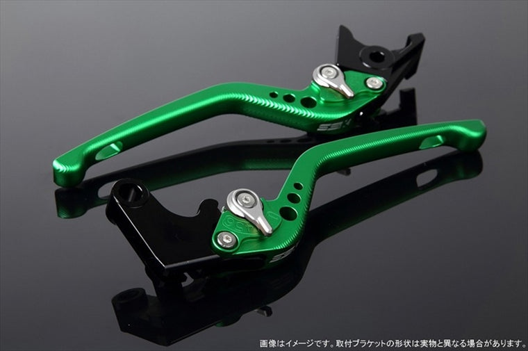SPEEDRA(エスエスケイ スピードラ)｜アジャストレバー 3D ロング Mグリーン/Mシルバー GSX250R Vストローム250 RGV250γ VJ23A｜LVEM048GN-SR