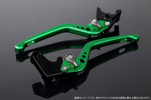SPEEDRA(エスエスケイ スピードラ)｜アジャストレバー 3D ロング Mグリーン/Mチタン GSX250R Vストローム250 RGV250γ VJ23A｜LVEM048GN-TM