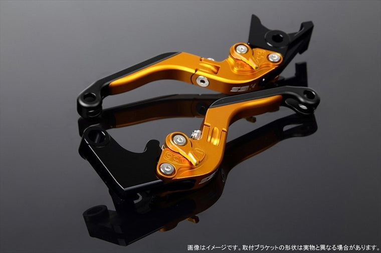 【エスエスケイ スピードラ】アジャストレバー 可倒延長式 Mゴールド/Mゴールド/MブラックPCX JF28 JF56 PCX150 KF12/18 LVGM001GD-GDBK