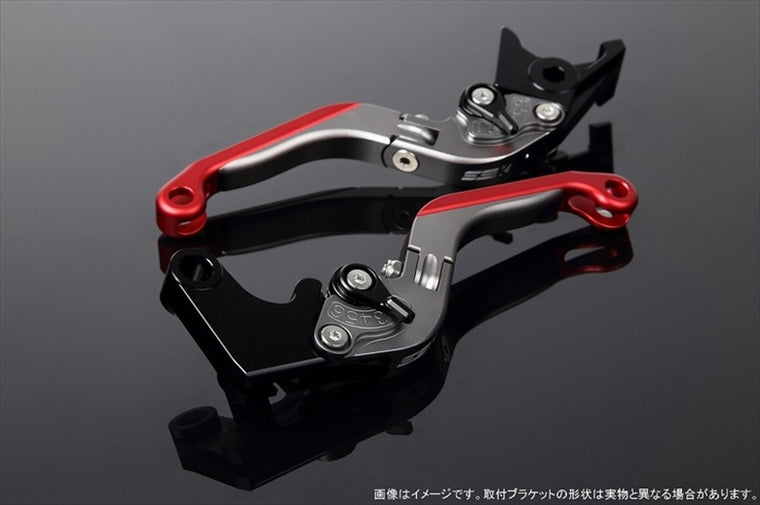 【エスエスケイ スピードラ】アジャストレバー 可倒延長式 Mチタン/Mブラック/Mレッド PCX JF28 JF56 PCX150 KF12/18 LVGM001TM-BKRD