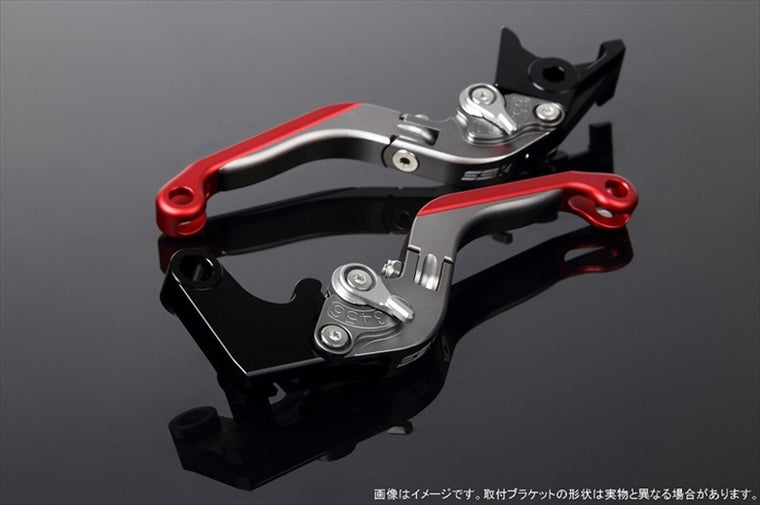 【エスエスケイ スピードラ】アジャストレバー 可倒延長式 Mチタン/Mシルバー/Mレッド PCX JF28 JF56 PCX150 KF12/18 LVGM001TM-SRRD