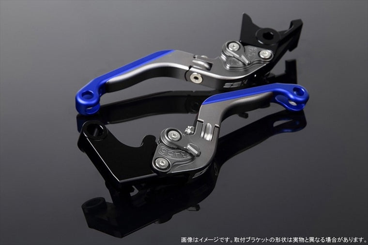 【エスエスケイ スピードラ】アジャストレバー 可倒延長式 Mチタン/Mチタン/Mブルー PCX JF28 JF56 PCX150 KF12/18 LVGM001TM-TMBE