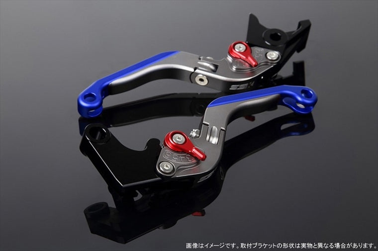 【エスエスケイ スピードラ】アジャストレバー 可倒延長式 Mチタン/Mレッド/Mブルー PCX JF28 JF56 PCX150 KF12/18 LVGM001TM-RDBE