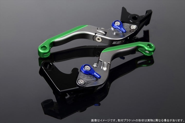 【エスエスケイ スピードラ】アジャストレバー 可倒延長式 Mチタン/Mブルー/Mグリーン PCX JF28 JF56 PCX150 KF12/18 LVGM001TM-BEGN