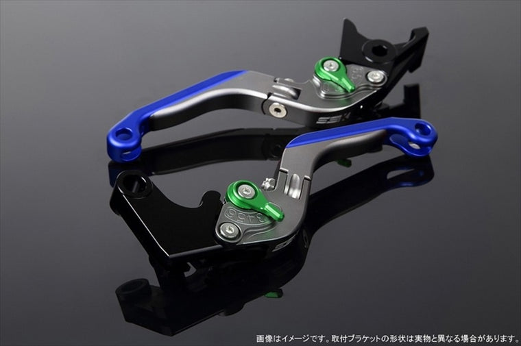 【エスエスケイ スピードラ】アジャストレバー 可倒延長式 Mチタン/Mグリーン/Mブルー PCX JF28 JF56 PCX150 KF12/18 LVGM001TM-GNBE