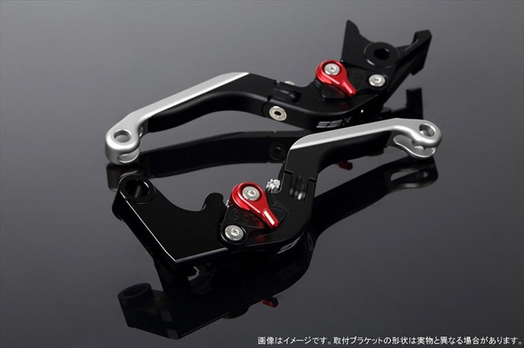【エスエスケイ スピードラ】アジャストレバー 可倒延長式     Mブラック/Mレッド/MシルバーZX-6R 07-17 ZX-10R 06-15 LVGM027BK-RDSR