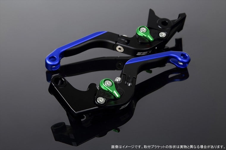 【エスエスケイ スピードラ】アジャストレバー 可倒延長式     Mブラック/Mグリーン/MブルーZX-6R 07-17 ZX-10R 06-15 LVGM027BK-GNBE