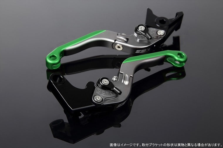 【エスエスケイ スピードラ】アジャストレバー 可倒延長式     Mチタン/Mブラック/Mグリーン ZX-6R 07-17 ZX-10R 06-15 LVGM027TM-BKGN
