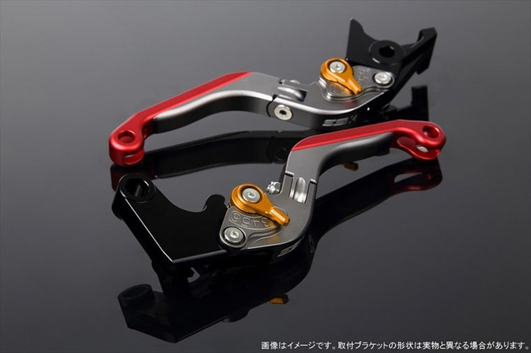 【エスエスケイ スピードラ】アジャストレバー 可倒延長式     Mチタン/Mゴールド/Mレッド ZX-6R 07-17 ZX-10R 06-15 LVGM027TM-GDRD