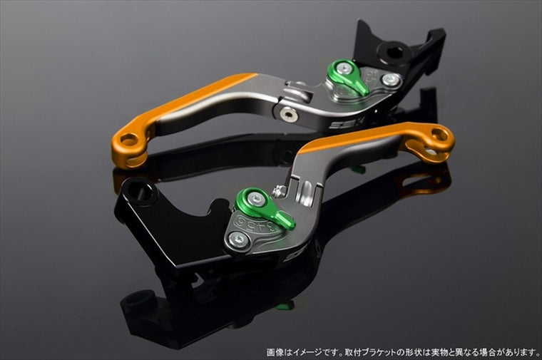 【エスエスケイ スピードラ】アジャストレバー 可倒延長式     Mチタン/Mグリーン/Mゴールド ZX-6R 07-17 ZX-10R 06-15 LVGM027TM-GNGD