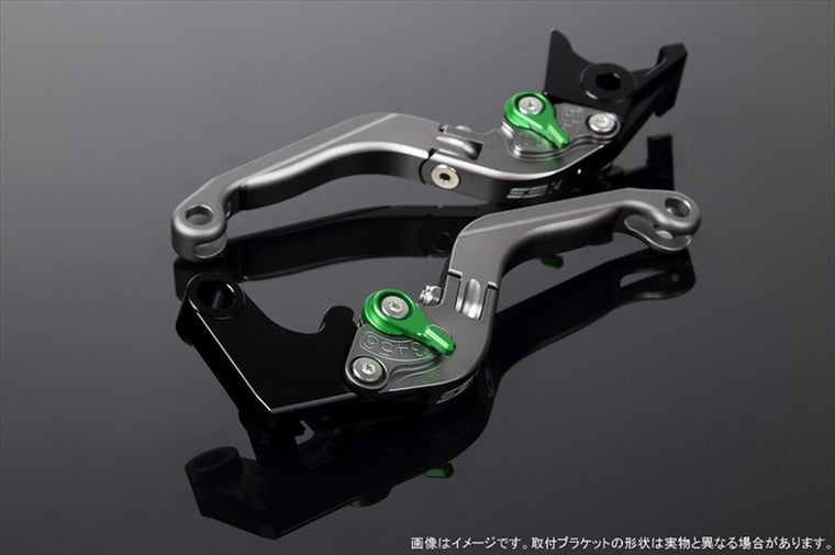 【エスエスケイ スピードラ】アジャストレバー 可倒延長式     Mチタン/Mグリーン/Mチタン ZX-6R 07-17 ZX-10R 06-15 LVGM027TM-GNTM