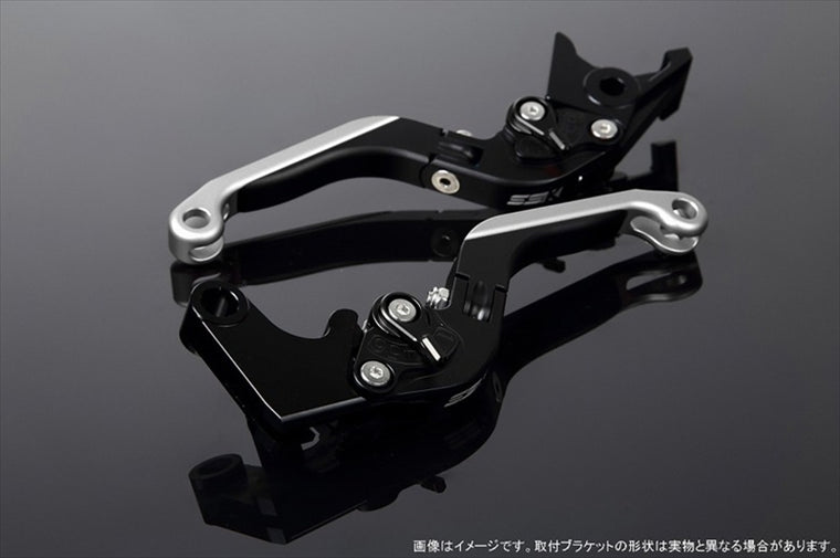 エスエスケイ スピードラ｜アジャストレバー 可倒延長式 Mブラック/Mブラック/MシルバーGSX-R1000 07-08｜LVGM049BK-BKSR